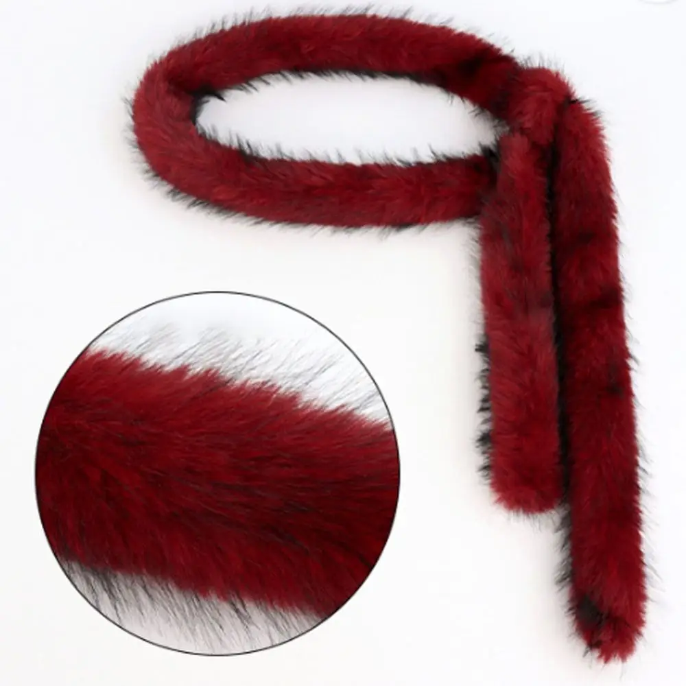 Harajuku Super Soft Punk Fur Belt Fluffy Warm Waist Chain Y2K Waistband Jeans Pants Decor