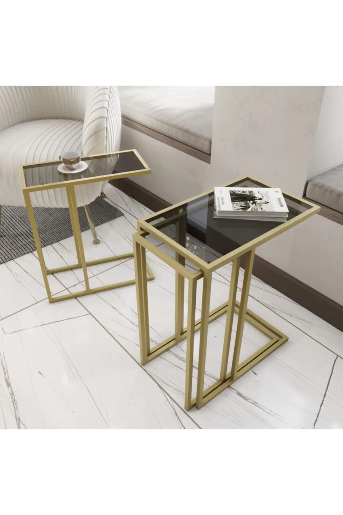 

DOLBOVI Inc Metal Gold C Coffee Table Zigon Takımı Coffee Table