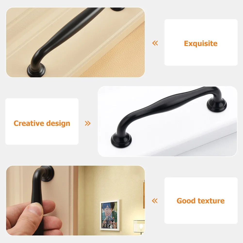 4Pcs Sleek Minimalist Cabinet Door Handles Aluminum Drawer Pulls Easy Clean Smooth Grip for Kitchen Cupboards Dresser Bookcase