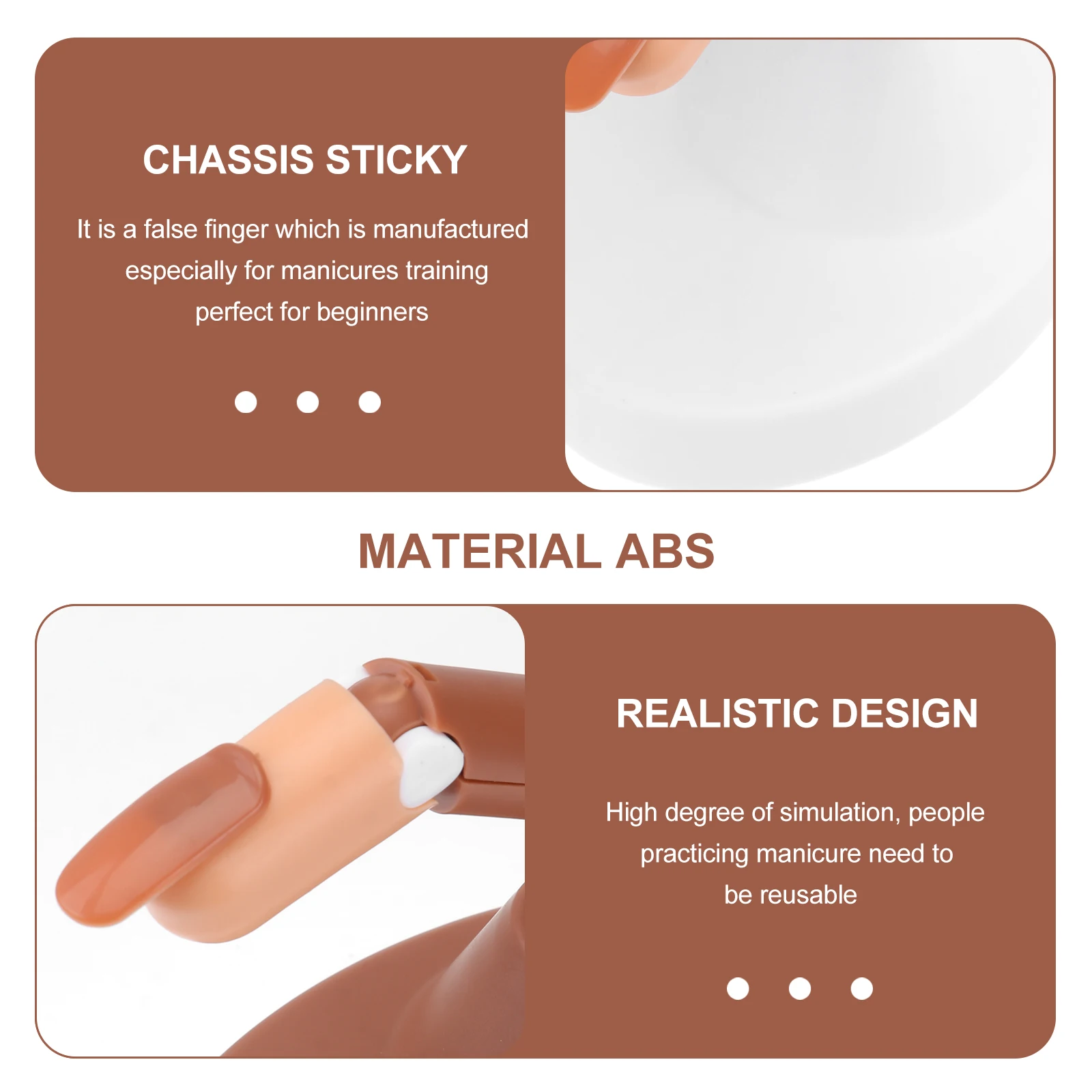 

Manicure Practice Fingers Model Nail Art Training Fake Tip Detachable Base ABS Material Reusable Lightweight Professional