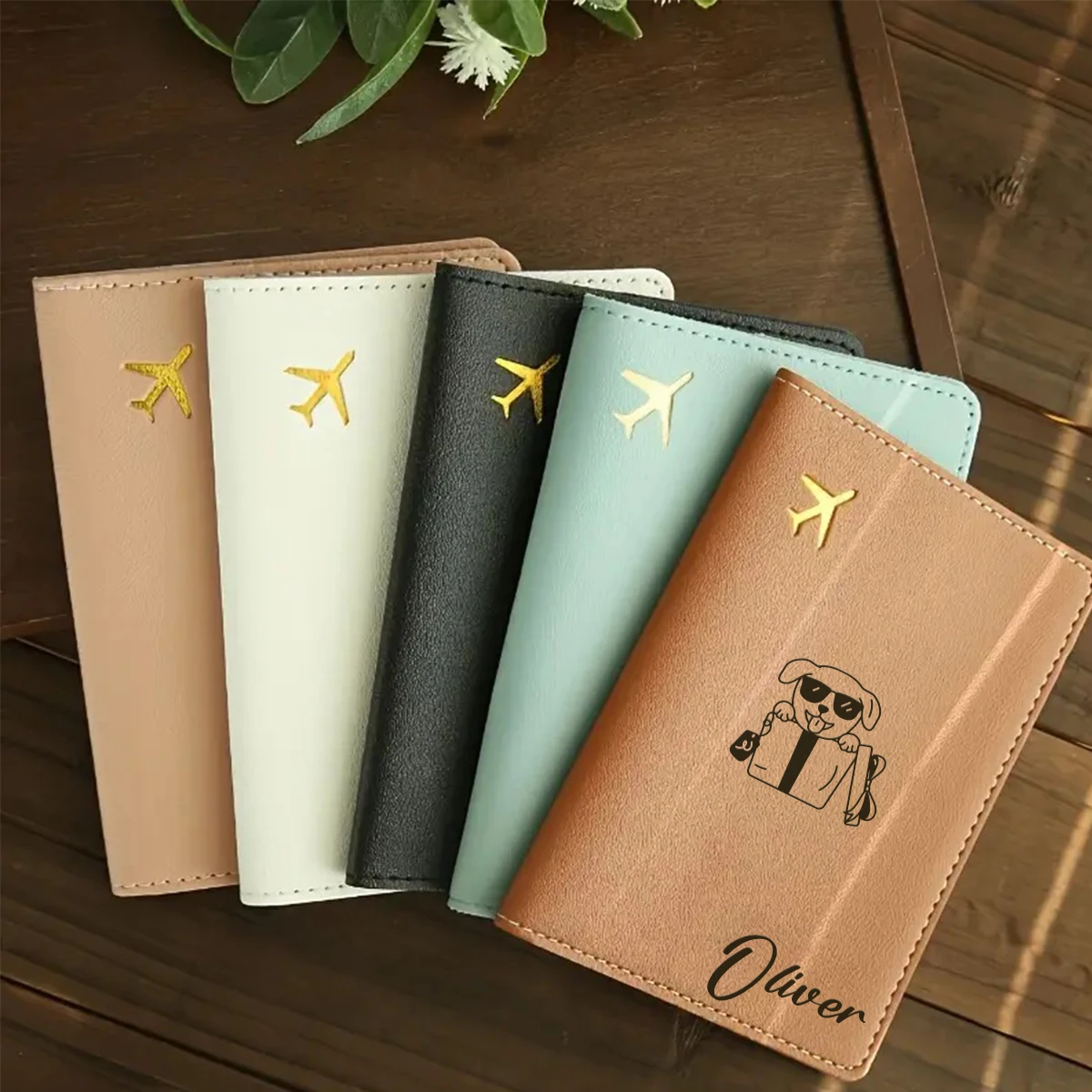 

1pc Personalized Name Passport Cover Mom Gift Leather Passport Organizer Custom Design
