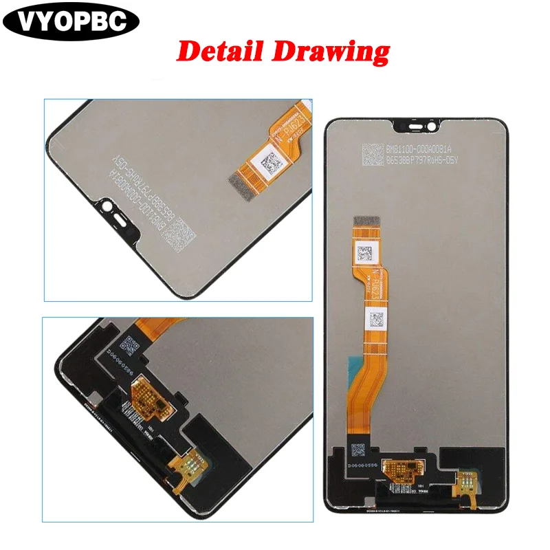 6.23\'\' For OPPO F7 A3 LCD Display Original Touch Screen With Frame Digitizer Assembly Replacement CPH1819 CPH1821 CPH1837