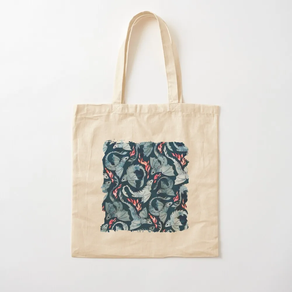 

Dragon fire dark blue Tote Bag Canvas Canvas bag for women custom bags reusable shopping bags