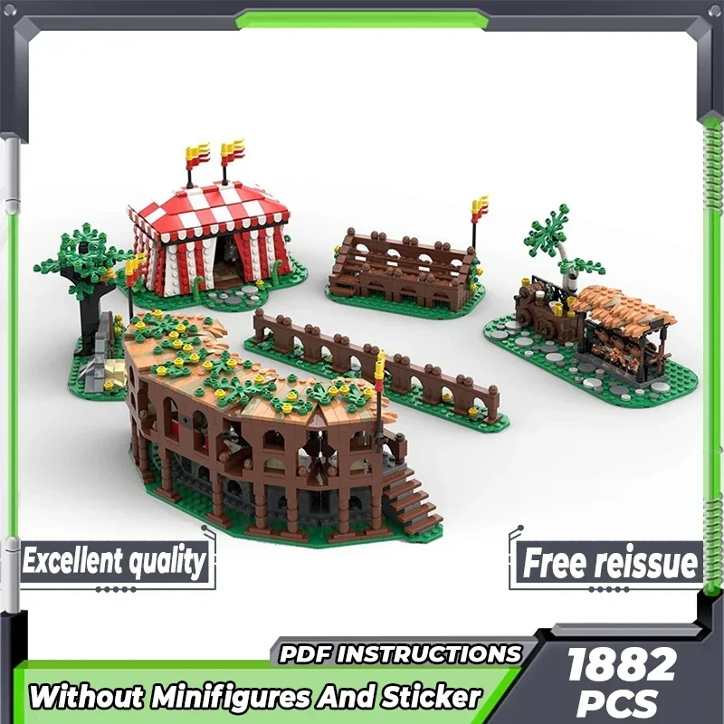 Middeleeuws kasteel Model Moc Bouwstenen Leeuw Ridders Toernooi Technologie Modulaire blokken Cadeau Kerstspeelgoed DIY Set Montage