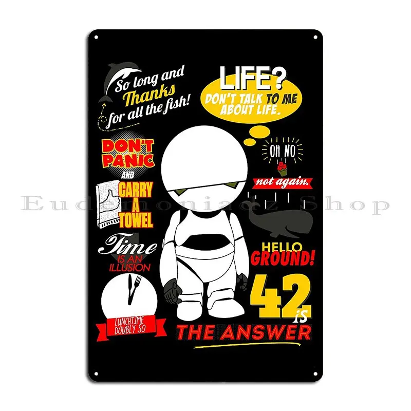 Hitchhikers Guide To The Galaxy 1 Metal Plaque Cinema Kitchen Customized Personalized Funny Tin Sign Poster