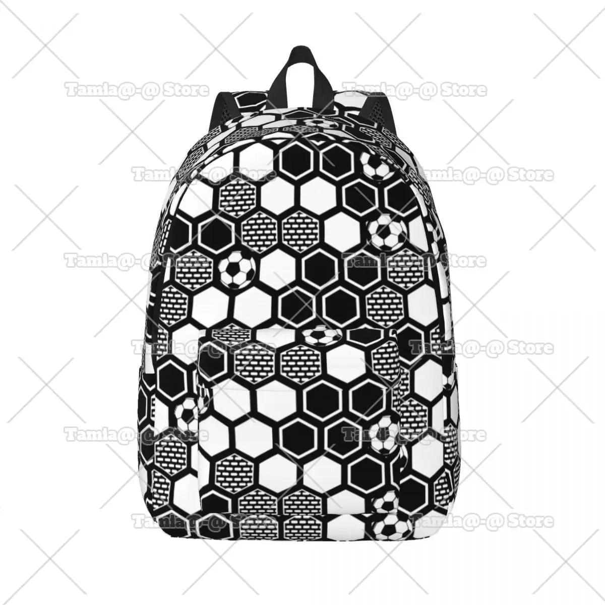 Football Ball Pattern Soccer Cool Backpack Lightweight High School Hiking Travel Daypack for Men Women College Shoulder Bag