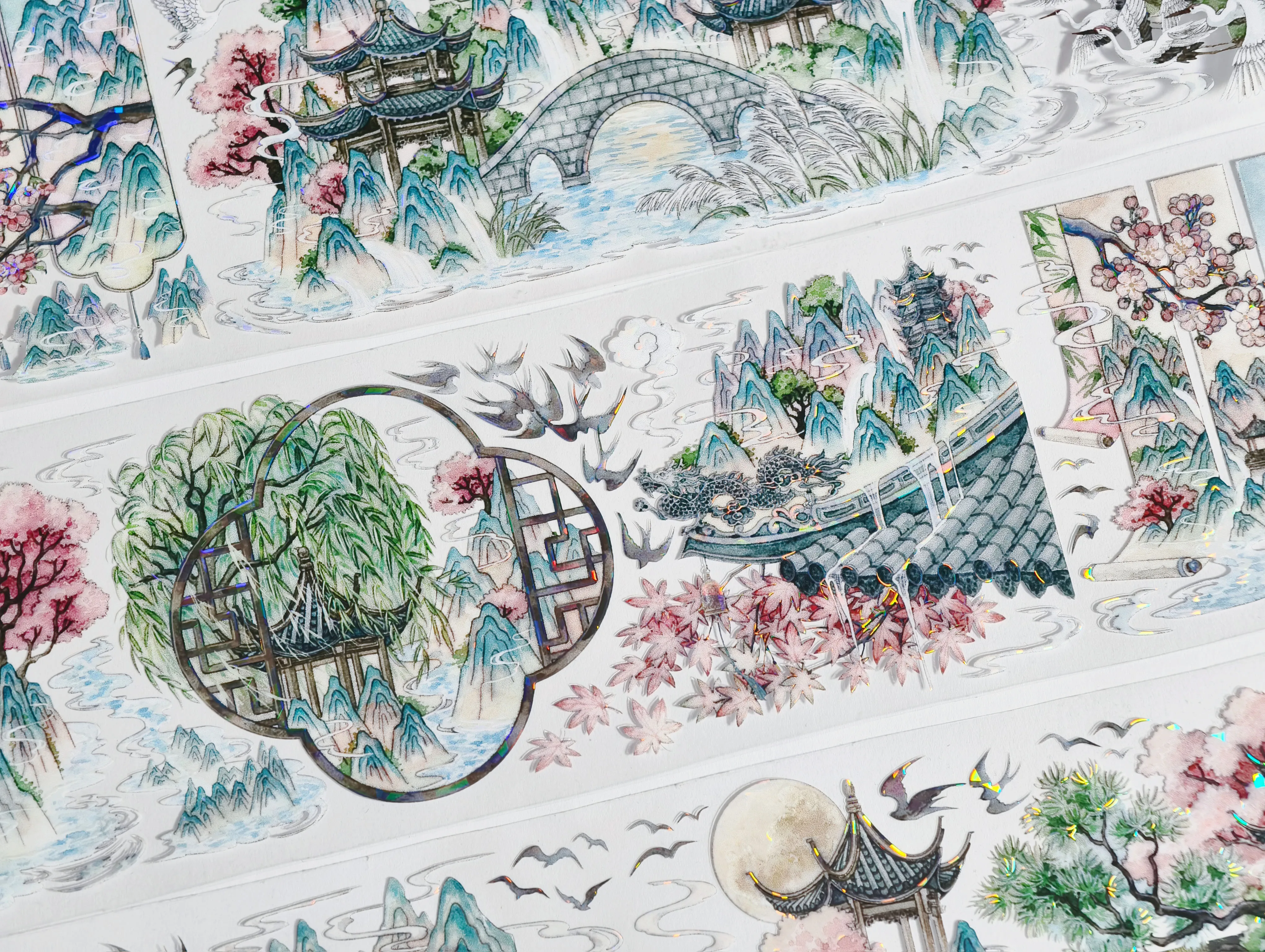 Chinese Style Washi Tape - Chun Ying Jin Shell Light Design PET