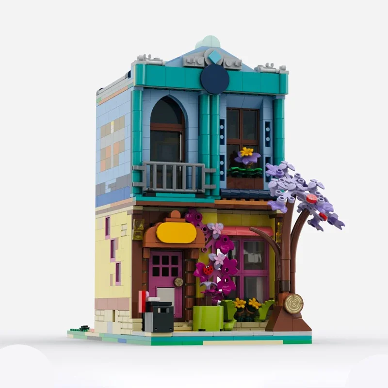 City Street View Modello MOC Mattoni da costruzione Appartamento multi-scena Tecnologia modulare Regali Vacanza Assemblare Giocattoli per bambini Vestito