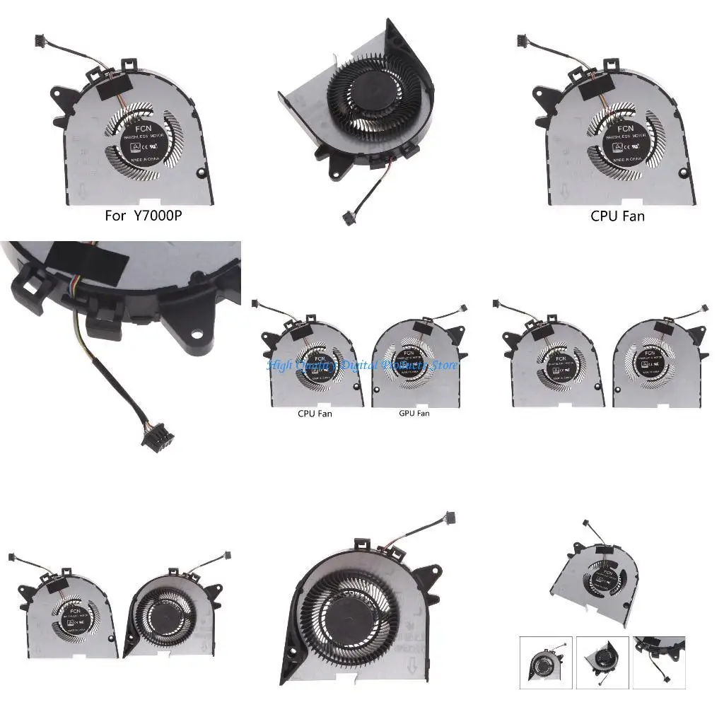 

U2JE Replacement Laptop CPU GPU Cooling Fan Cooler Radiator For Y540P Y545 Y7000P 2019 Laptop Notebook Radiator Fan