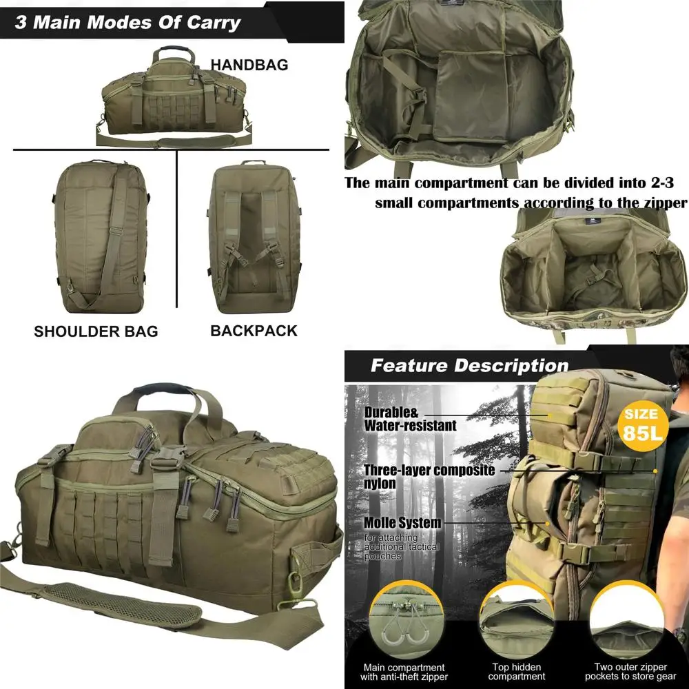 

Multi-Functional Military-Style Backpack: Travel, Gym, Weekend Trips, and Deployment Essentials