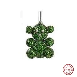 Add a Personal Touch to Your Outfit with this Stylish S925 Silver Green Bear Charm