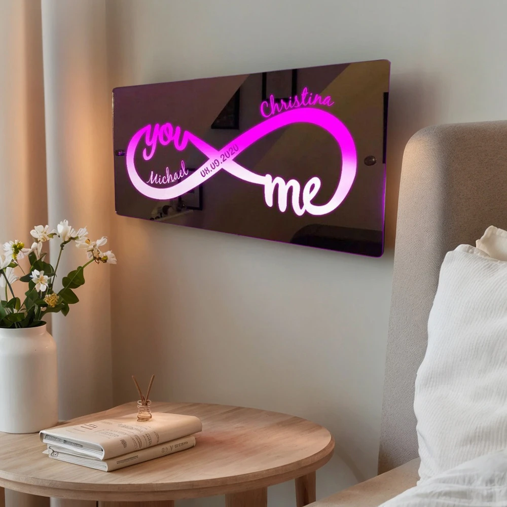 

Infinite name mirror, personalized DIY anniversary name Valentine's Day gift ornament