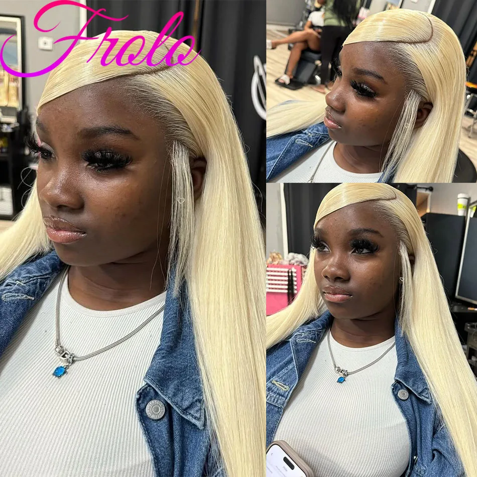 Frolo 613 Hd Parrucca Frontale Del Merletto Dei Capelli Umani Dritto 13x6 Parrucca Anteriore Del Merletto Trasparente Parrucca Colorata Bionda Per Le Donne Nere 250 Densità