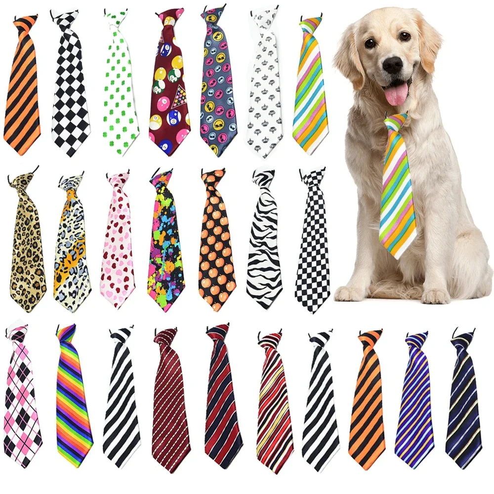 

Ties Supplies Large Stripes 50/100pcs For Dog Dogs Pet Mix Style Grooming Bow Big Neckties