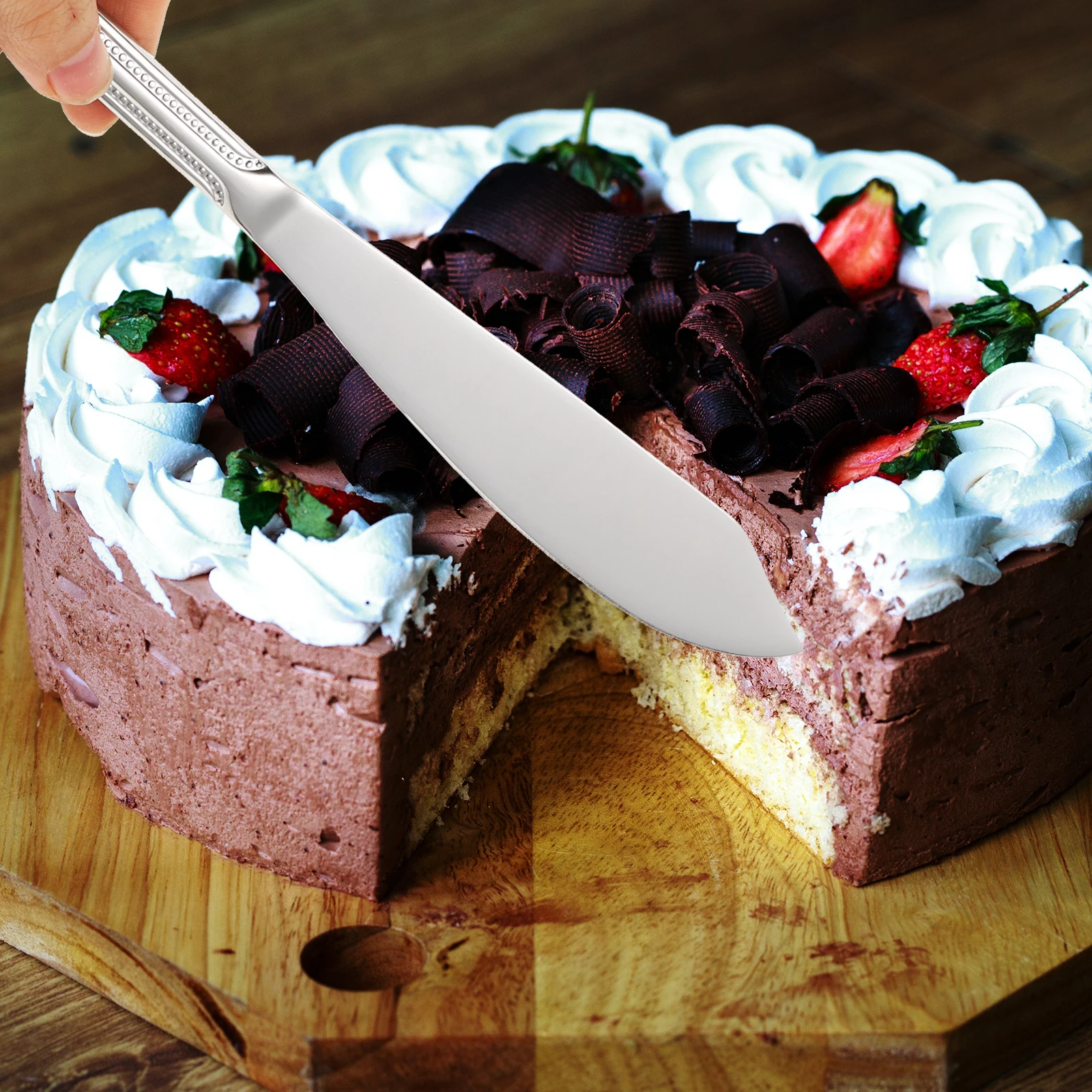 

Stainless Steel Cake Knife Spatula Set for Baking Wedding Banquet Party Kitchen Mousse Pizza Easy Clean