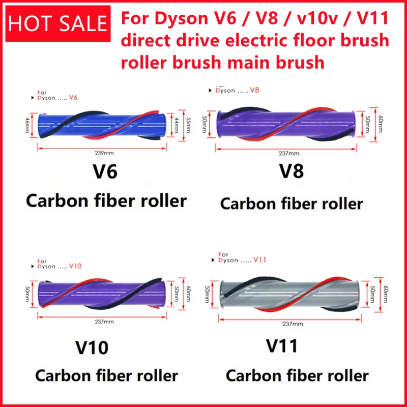 Применимо для пылесосов Dyson, аксессуары V6 / V8 / v10v/V11, электрическая напольная щетка с прямым приводом, роликовая щетка, основная щетка