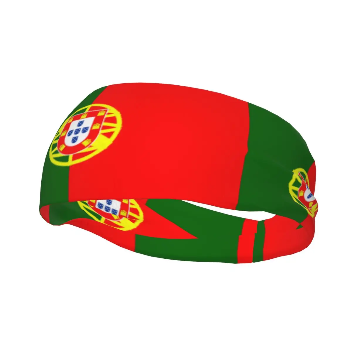 Kustom bendera Portugal ikat kepala olahraga untuk wanita pria melar kelembaban menyerap keringat Gym Sweatband