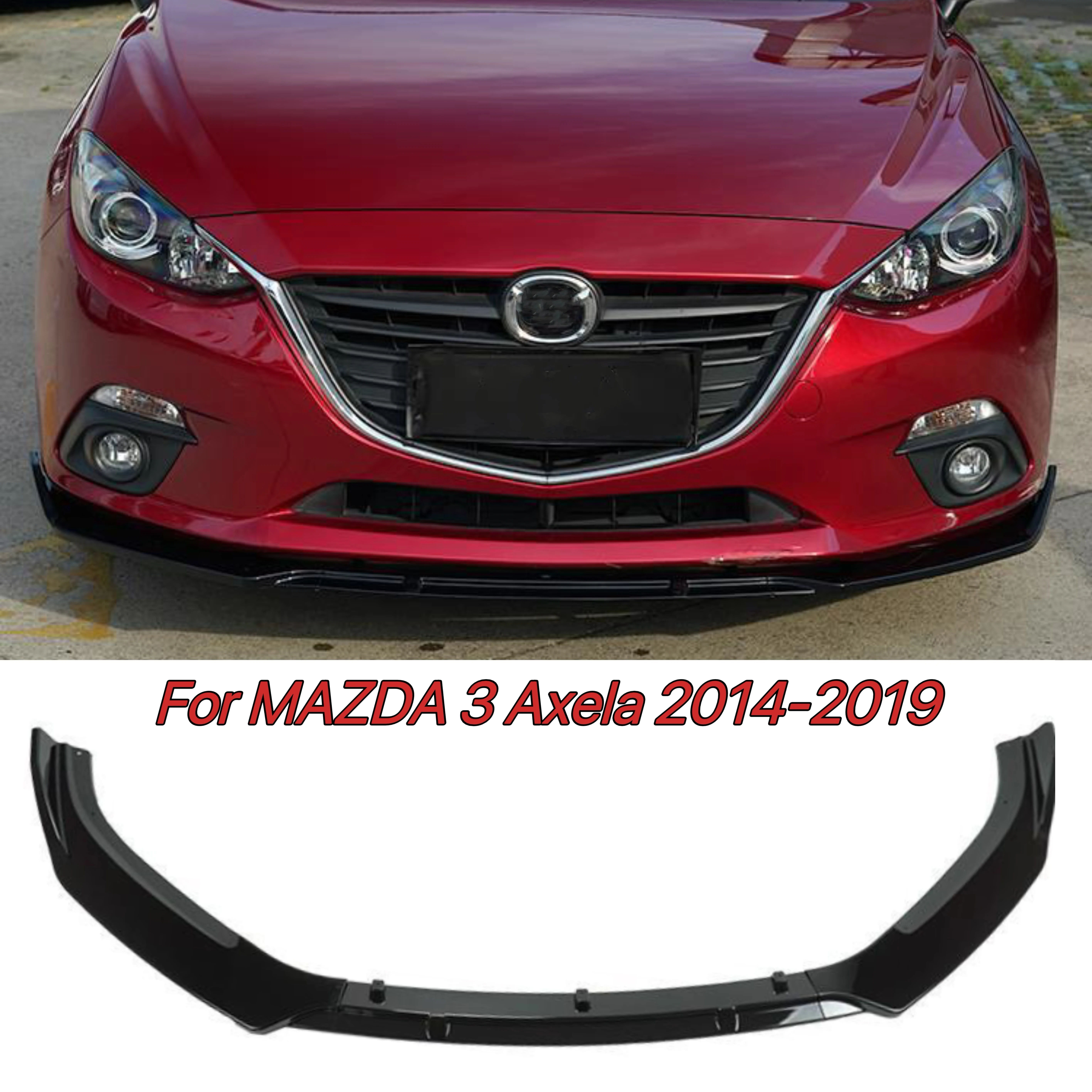 

For MAZDA 3 Axela 2014-2019 Front Bumper Lip Spoiler Trim Guard Chin Aprons Spoiler Body Kit Splitter Cover Car Accessories