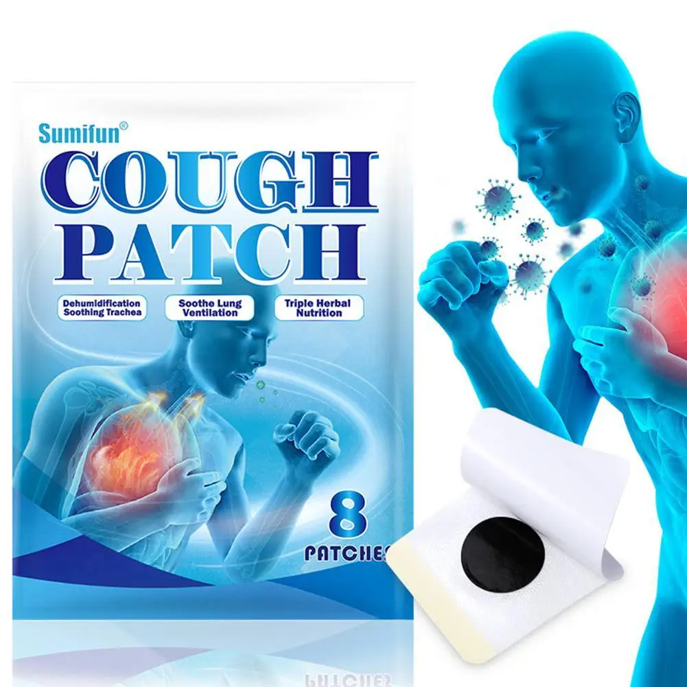 

8pcs Cough Patch For Relieves Cough Itchy Throat Asthma Herbal Sticker Excessive Phlegm Anti-Itching Plaster