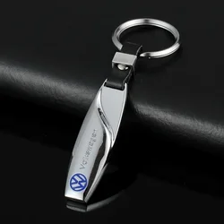 Metal Car Logo Keychain For Volkswagen Passat Jetta Lavida Sagitar Touareg Tiguan Polo T-ROC C-TREK Key Holder Keyring Pendant