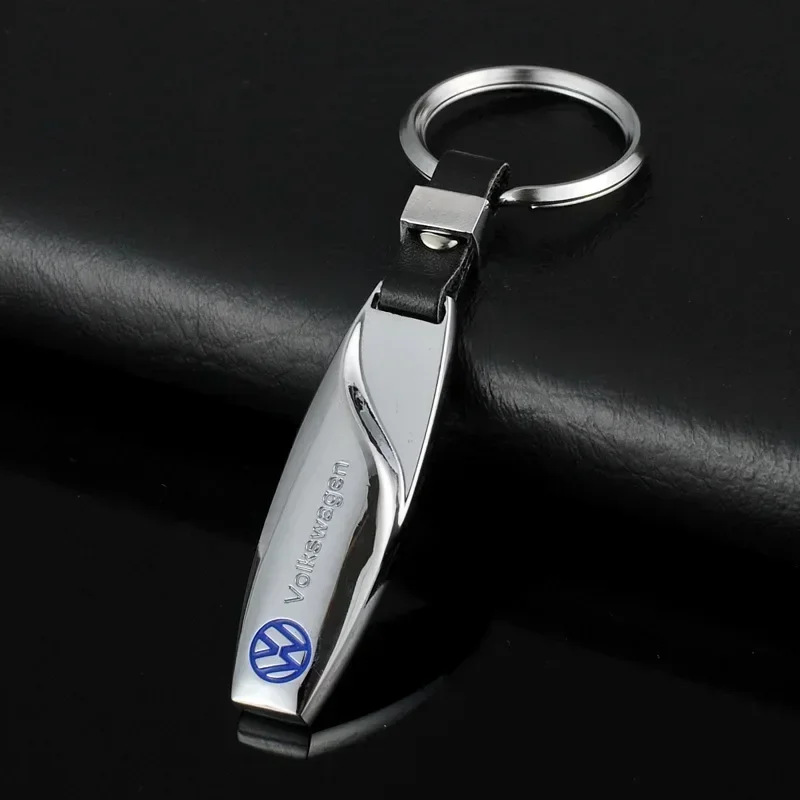 Metal Car Logo Keychain For Volkswagen Passat Jetta Lavida Sagitar Touareg Tiguan Polo T-ROC C-TREK Key Holder Keyring Pendant