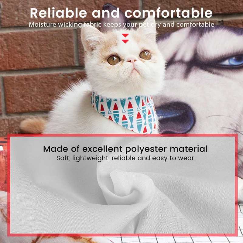 ●6 Pcs Sublimation Blank Pet Bandana Heat Transfer Washable DIY Triangle Dog Scarf Bibs Kerchief for Dogs Puppy Cats-ABFB