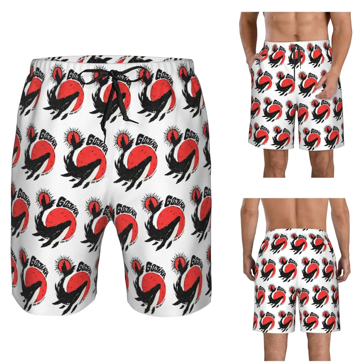 Gojiras Rock Metal Band Trunks Beach Board Shorts Casual Quick Dry Swim Summer Men Pants