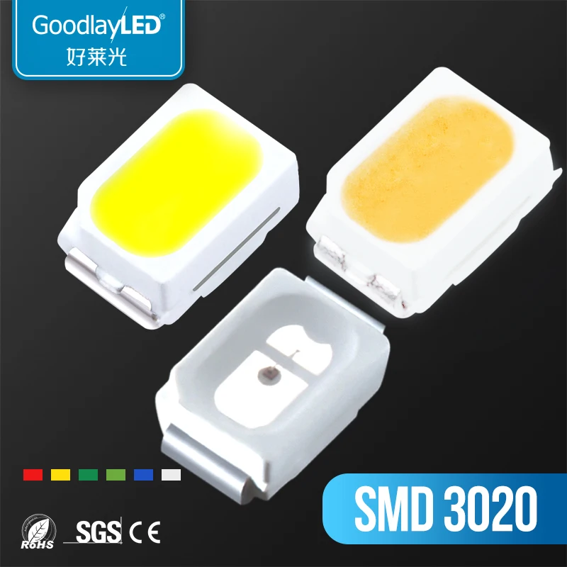 

3000PCS 3020 SMD LED SHigh Quality Indicator 20mA Light Source Red Yellow Blue Green White Powder High Brightnesspearl