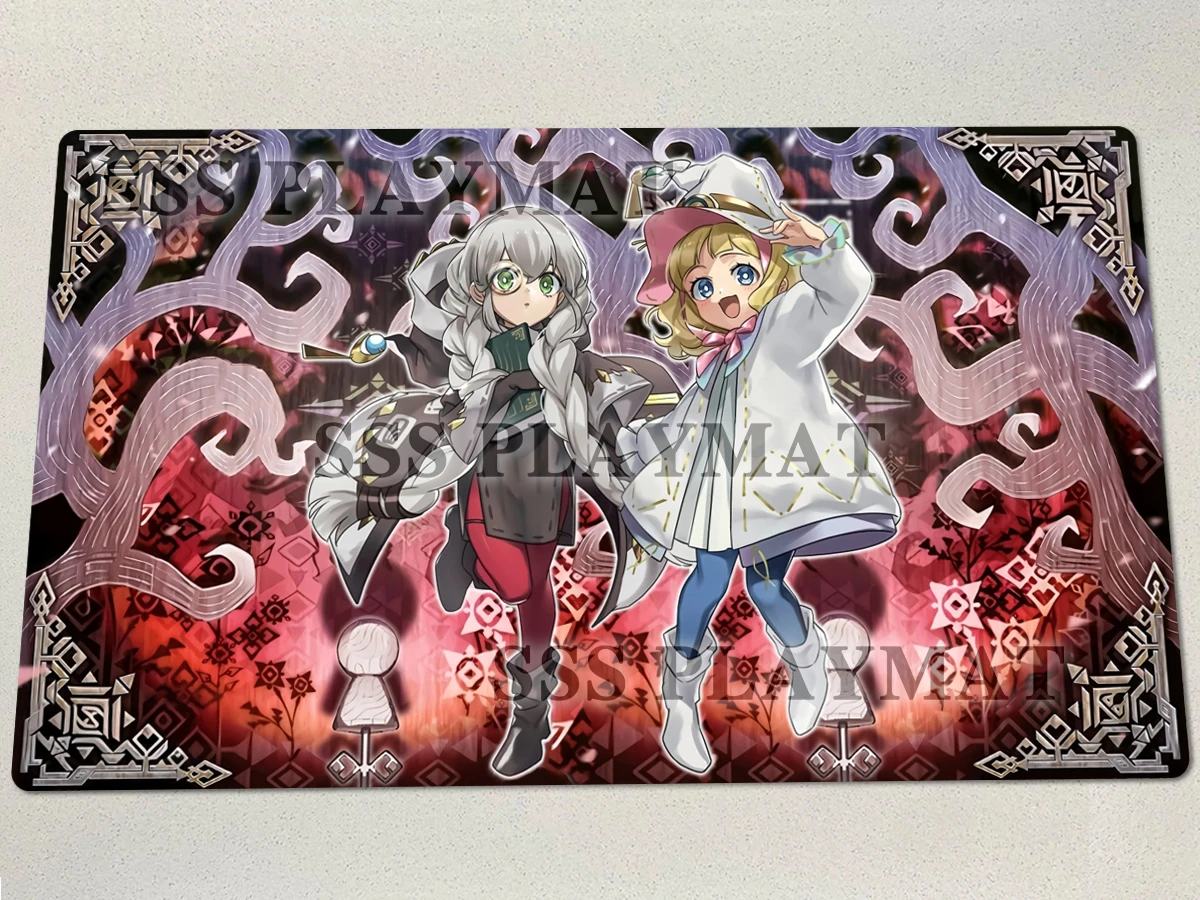 YuGiOh Elzette & Astellar of the White Forest Playmat Asteria Risette TCG CCG Mat Trading Card Game Mat Rubber Mousepad Free Bag