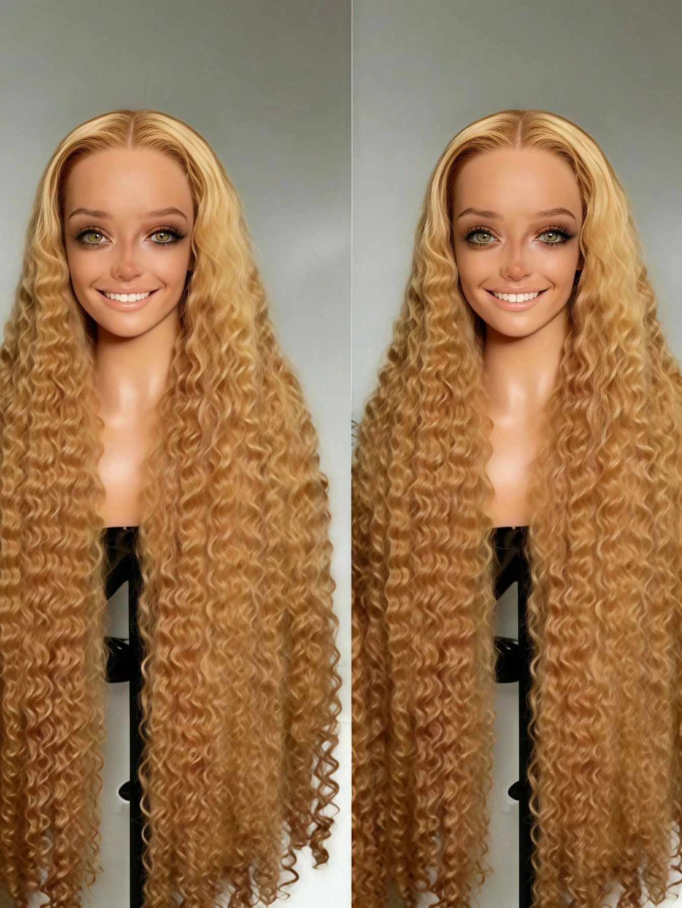 

Deep Wave #27 Honey Blonde 13x4 Hd Lace Front Wig 200 Density Water Wave Pre Plucked Curly Brazilian Human Hair Wigs