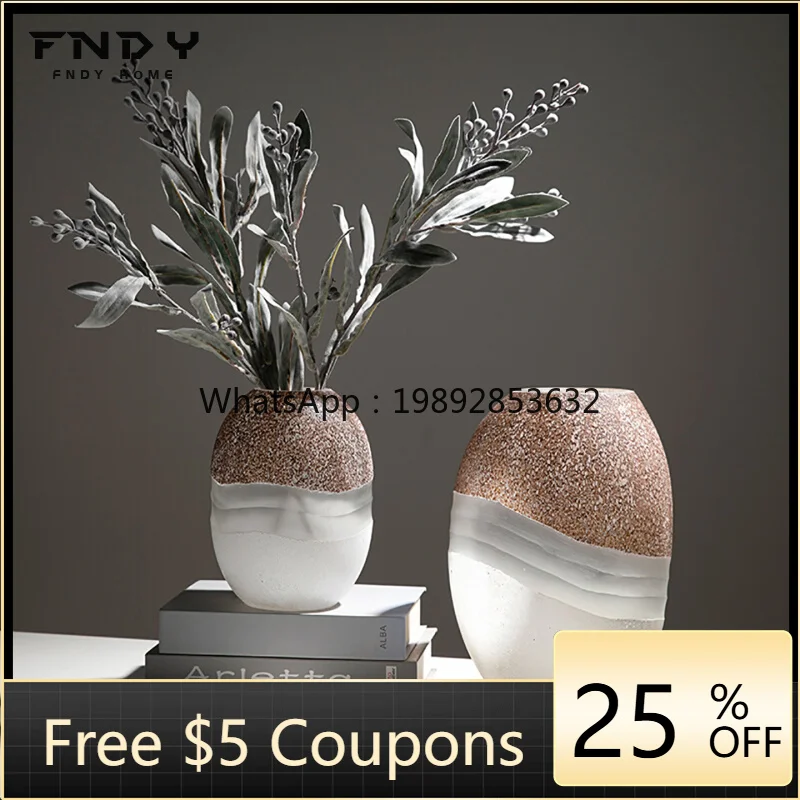 

LYY Frosted Pastel Dot Vase Textured Light Luxury Glass Ornament Living Room Dining Table Soft Decoration Flower Arrangement