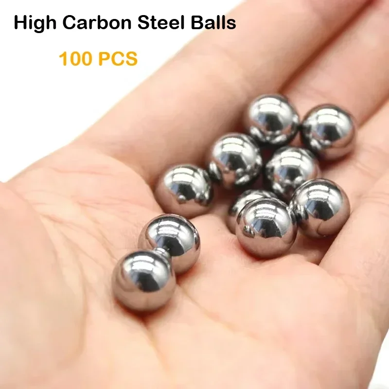 100pcs Brand New High Carbon Steel Ball Dia 3mm 4mm 5mm 6mm 8mm 10mm 12mm Steel Ball Hunting Bcycles Bearings Slingshot Balls