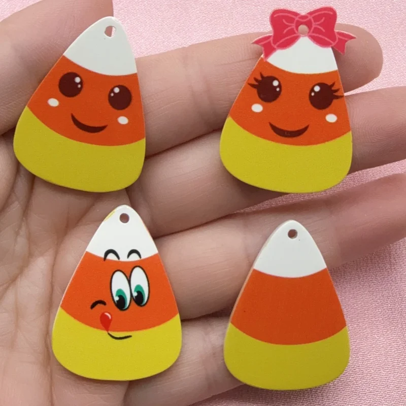 10pcs Halloween Decoration Acrylic Pendant Ghost Festival Kindergarten Scene Festival DIY Earrings Pendant