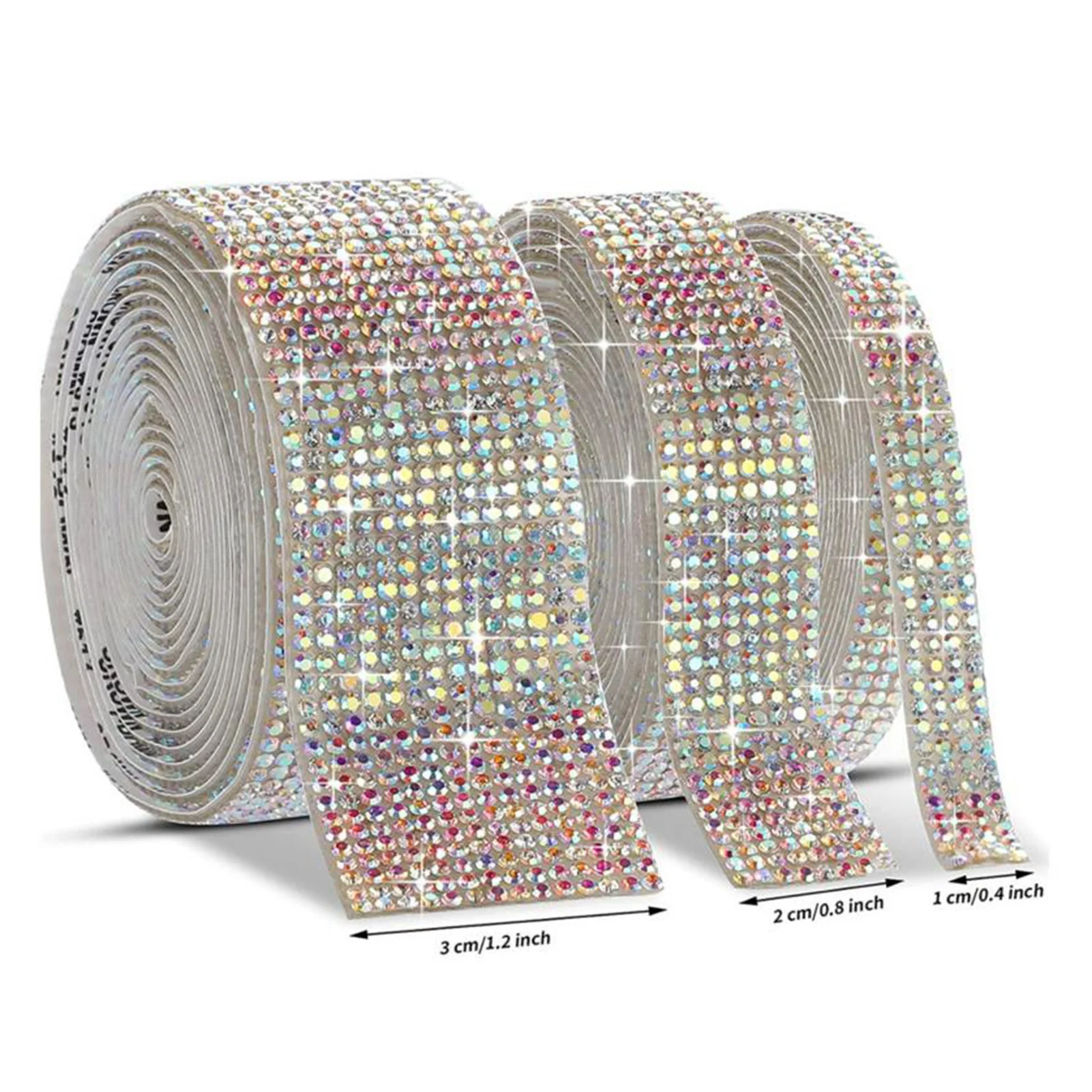 

3 Rolls Self-Adhesive Crystal Rhinestone Diamond Ribbon for Crafts DIY Decoration Rhinestone Stickers