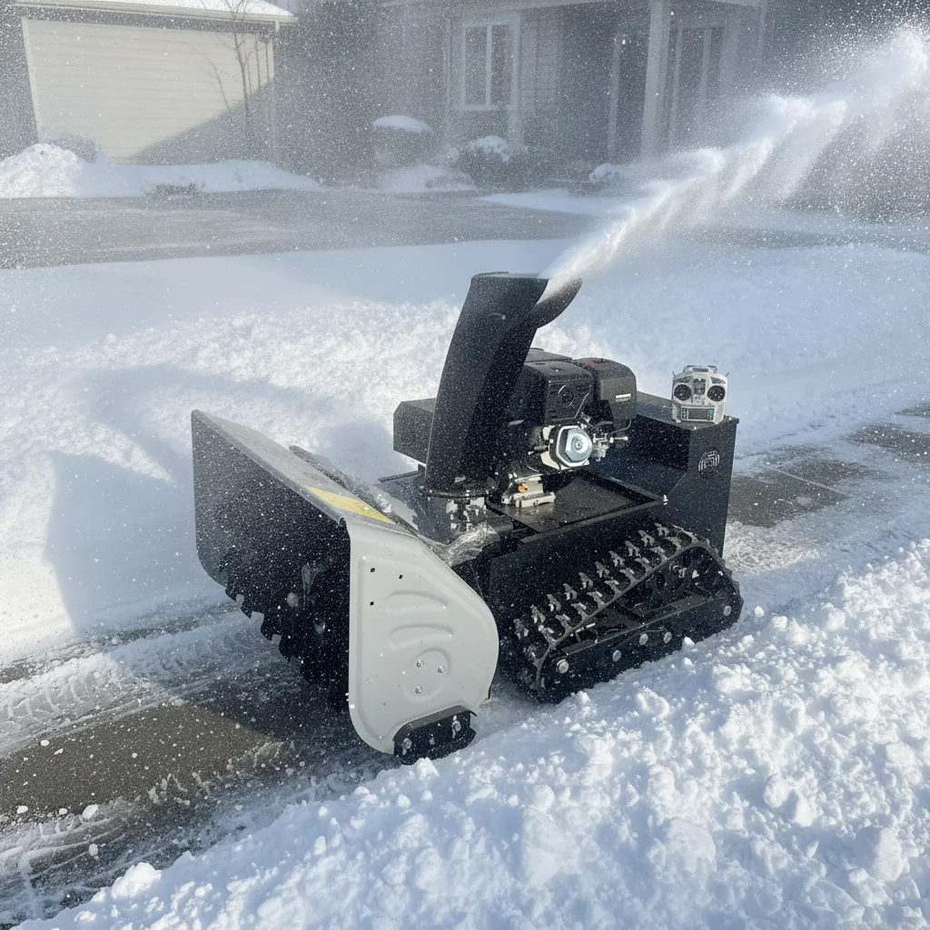 High-performance snow remover Self-propelled crawler-driven snow remover for sidewalk and farm cleaning