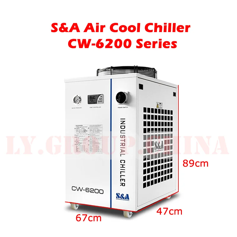 S&A Air Cooled Process Cool Chiller S&A CW-6200 Series For CO2 Laser Engraving Machine Thermolysis Industrial Cooler 600W Glass