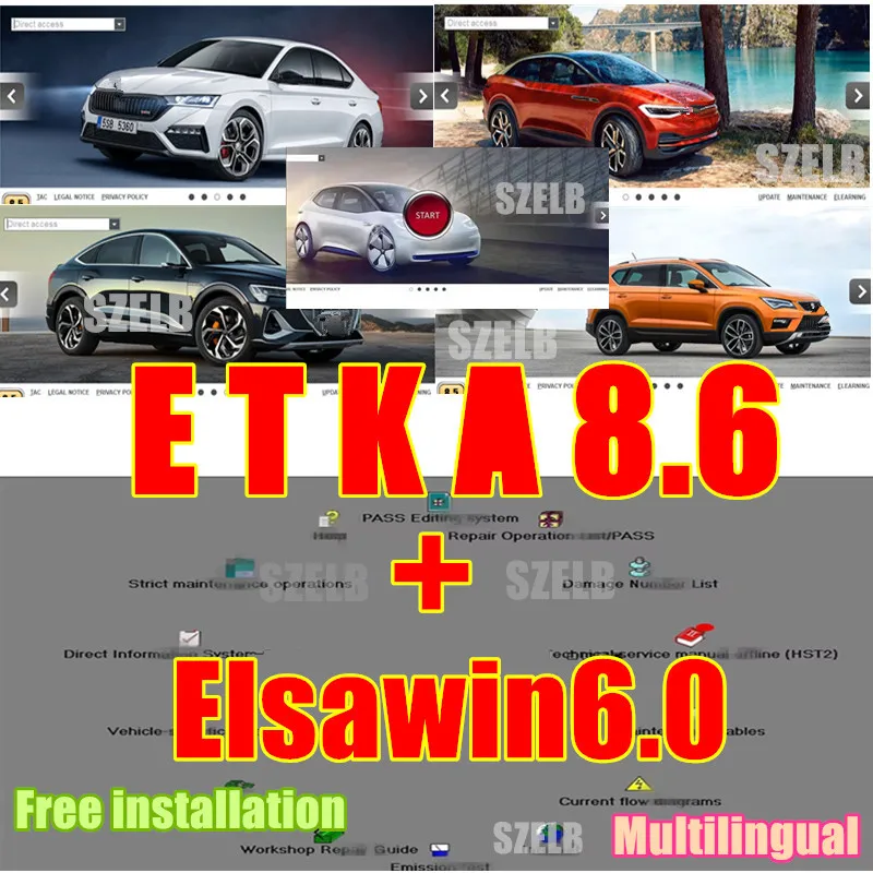 

ETKA 8.6+ELSA6.0 новейшее программное обеспечение для обслуживания Zmoli Dio Nova для V/W+AU/DI каталог электронных деталей бесплатная установка+Multilingua