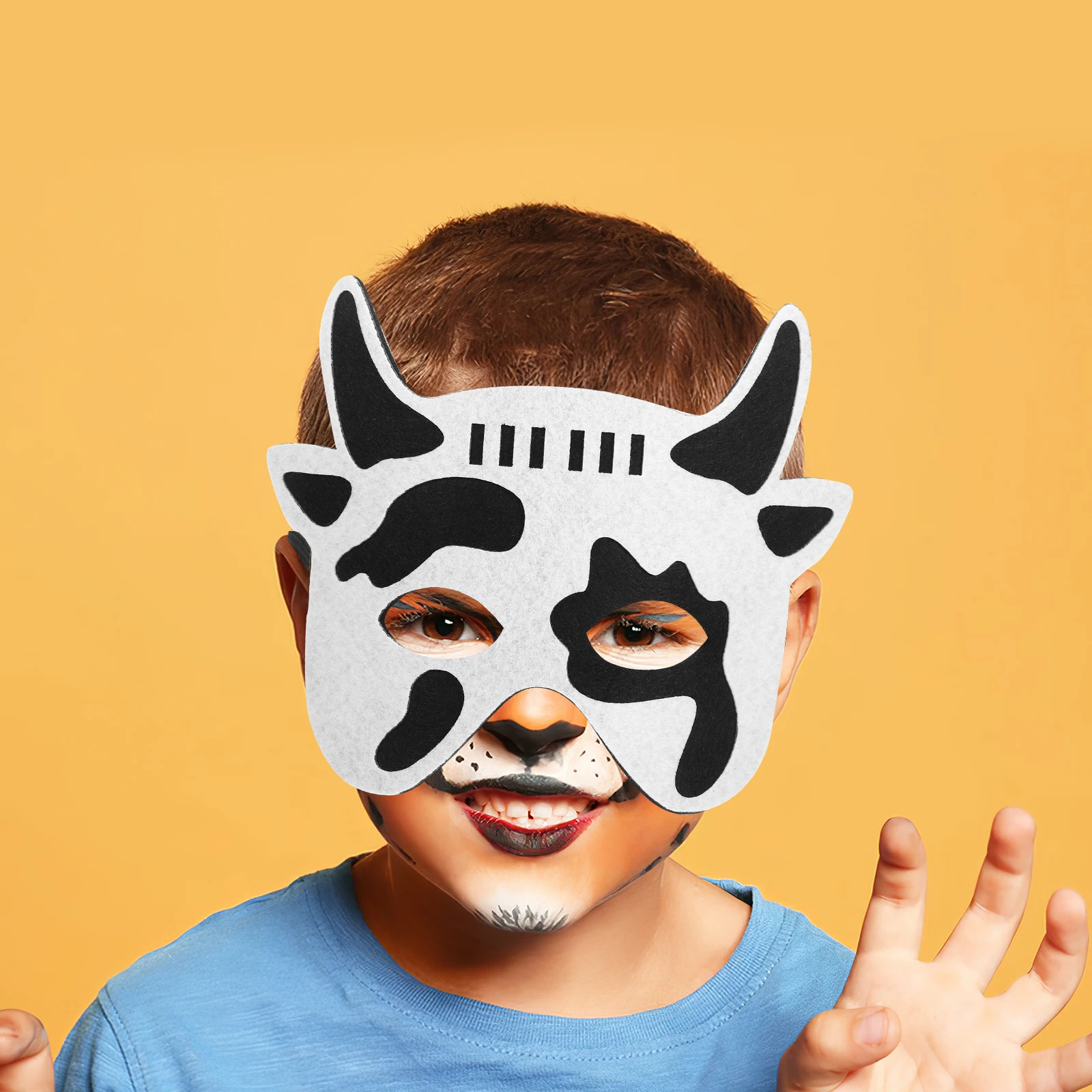 

4pcs Animal Masks Cartoon Kids Face Mask Halloween Party Costume Accessory Felt Mask for Children Lightweight for Skits