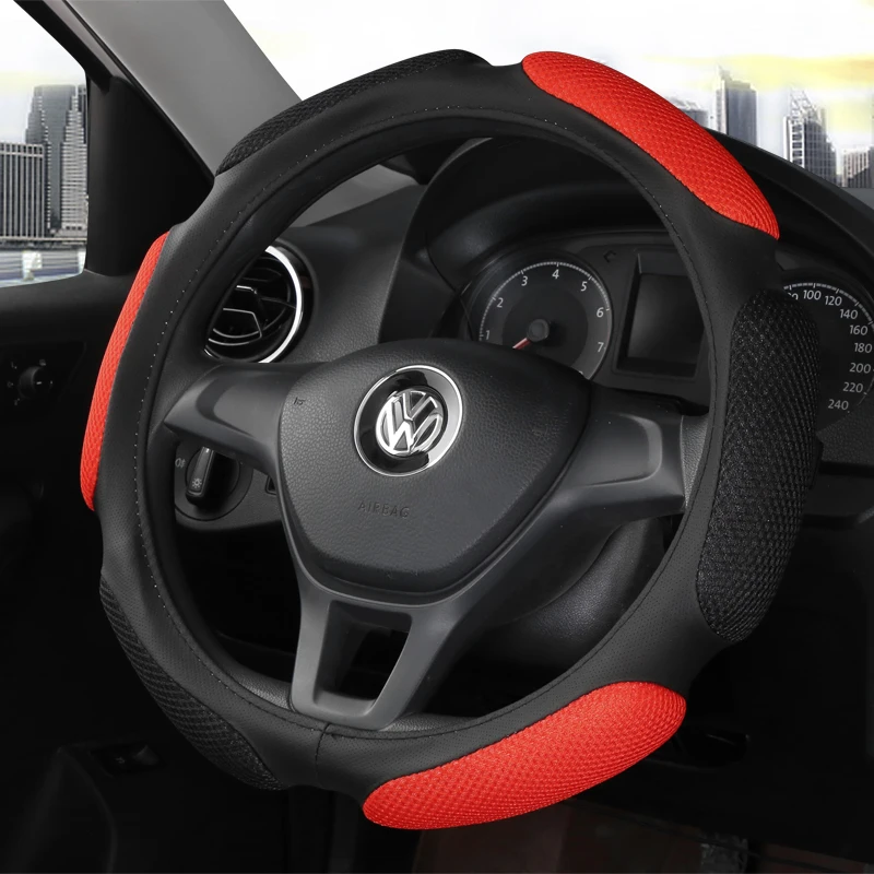Universal Car Steering Wheel Cover Three-layer Sandwich Sport Handle Cover Anti-slip Sweat Absorbent 3D Stereo Cute Sport Han...