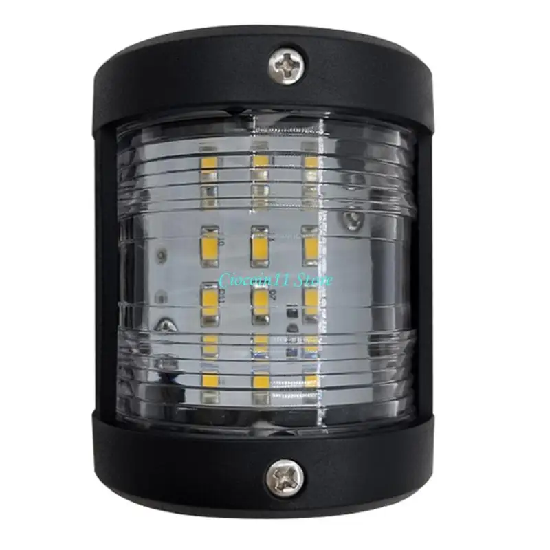 Y1UB 12V 1W LED Marine Navigation Light with Clear Ribbed Lens for Vessels