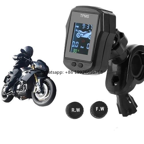 

Smart TMPS External Motorcycle Tire Pressure Monior System With Clock External Sensor (Rear and Front) for Motorbike Supplies fa