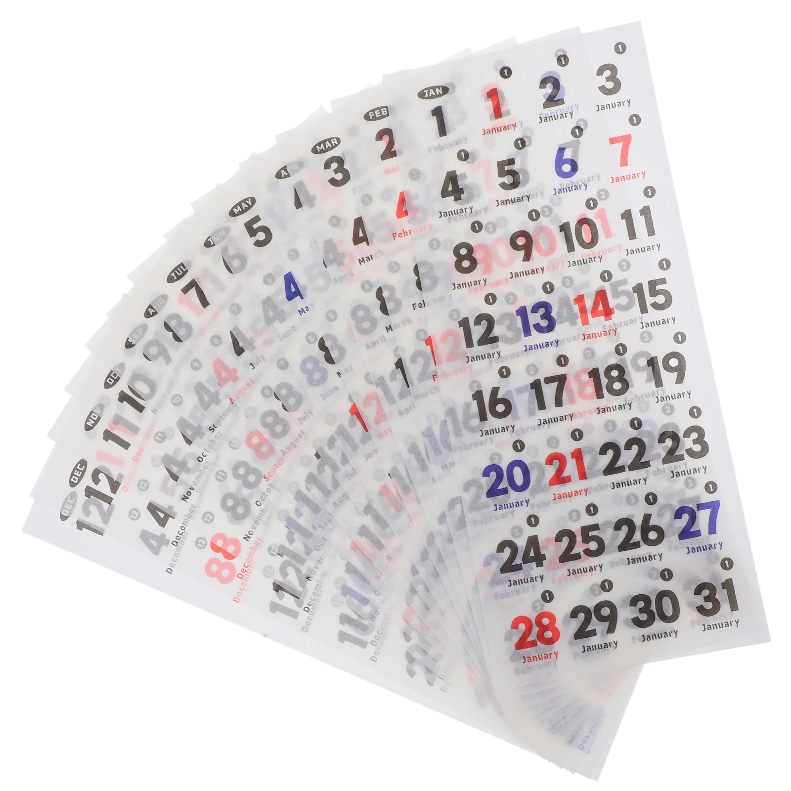 

Year Round Date Stickers Calendar Tearable Daily Planner Japanese Paper Journal Decoration Labels for Notebook