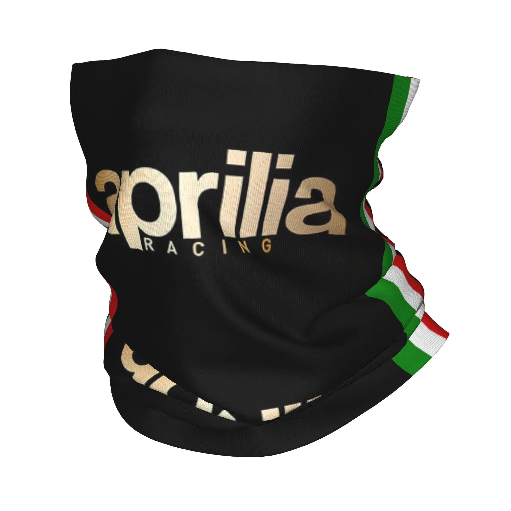 Custom Aprilias Racing Neck Gaiter Men Women UV Face Shield Winter Motorcycle Bandana Scarf for Hiking