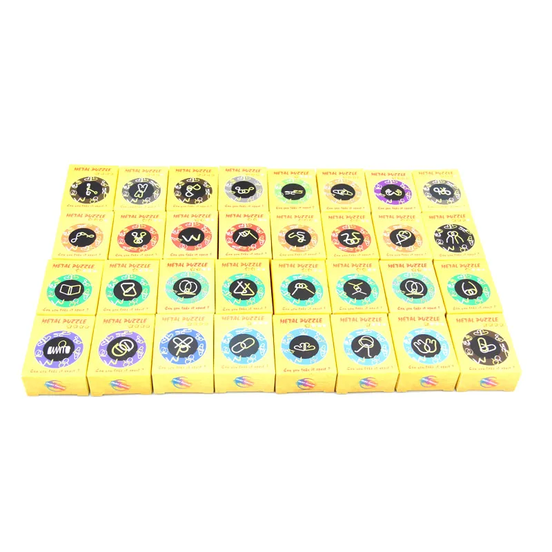 3D Metal Wire Perplexing Puzzles Casse-Tete 32PCS/Sets Classic Knot Intelligence Buckle Interlock IQ Collection Antistress Toys