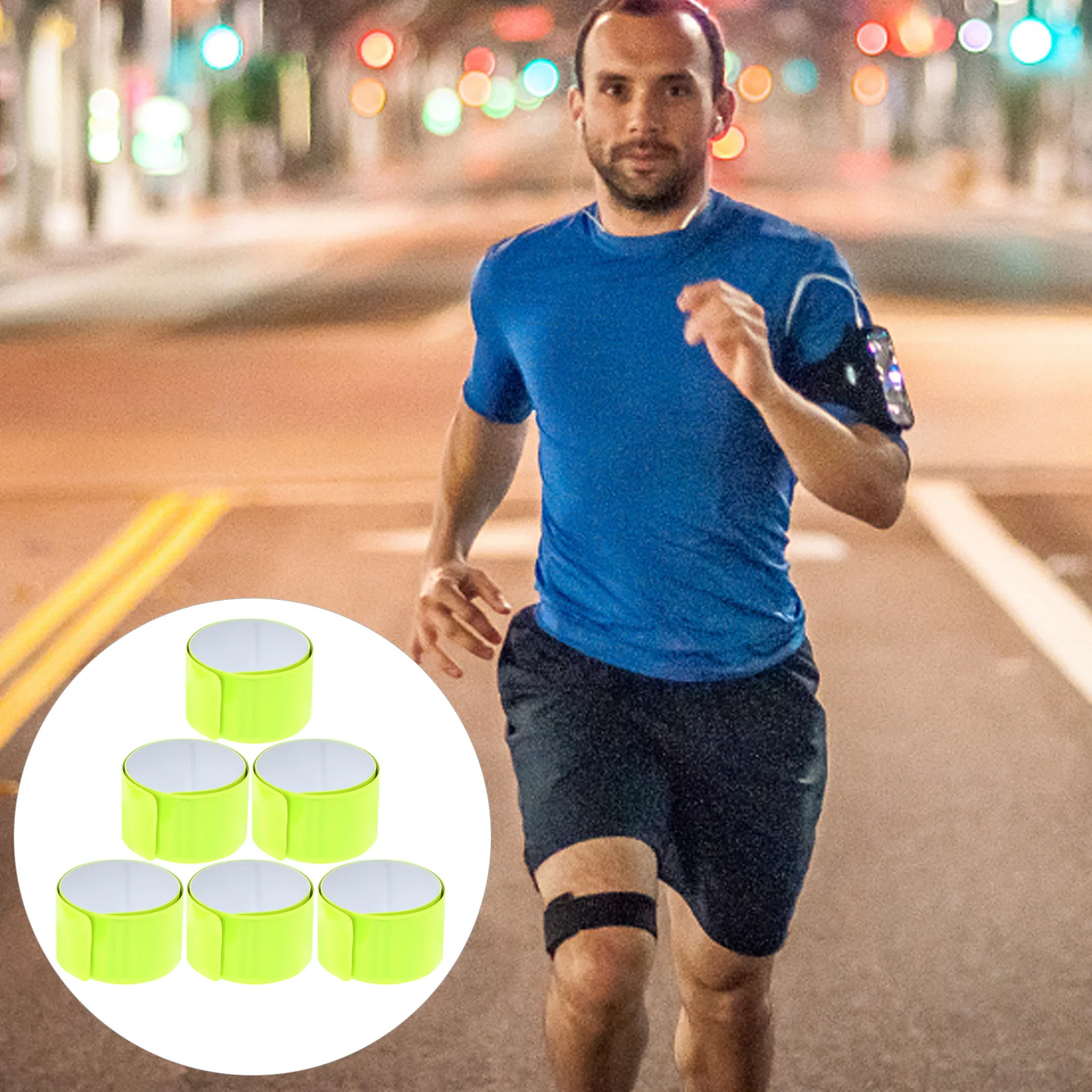 

6pcs Reflective Snap Bracelets High Visibility Safety Armbands For Cycling Running Motorcycling Horse Riding Adults Outdoor