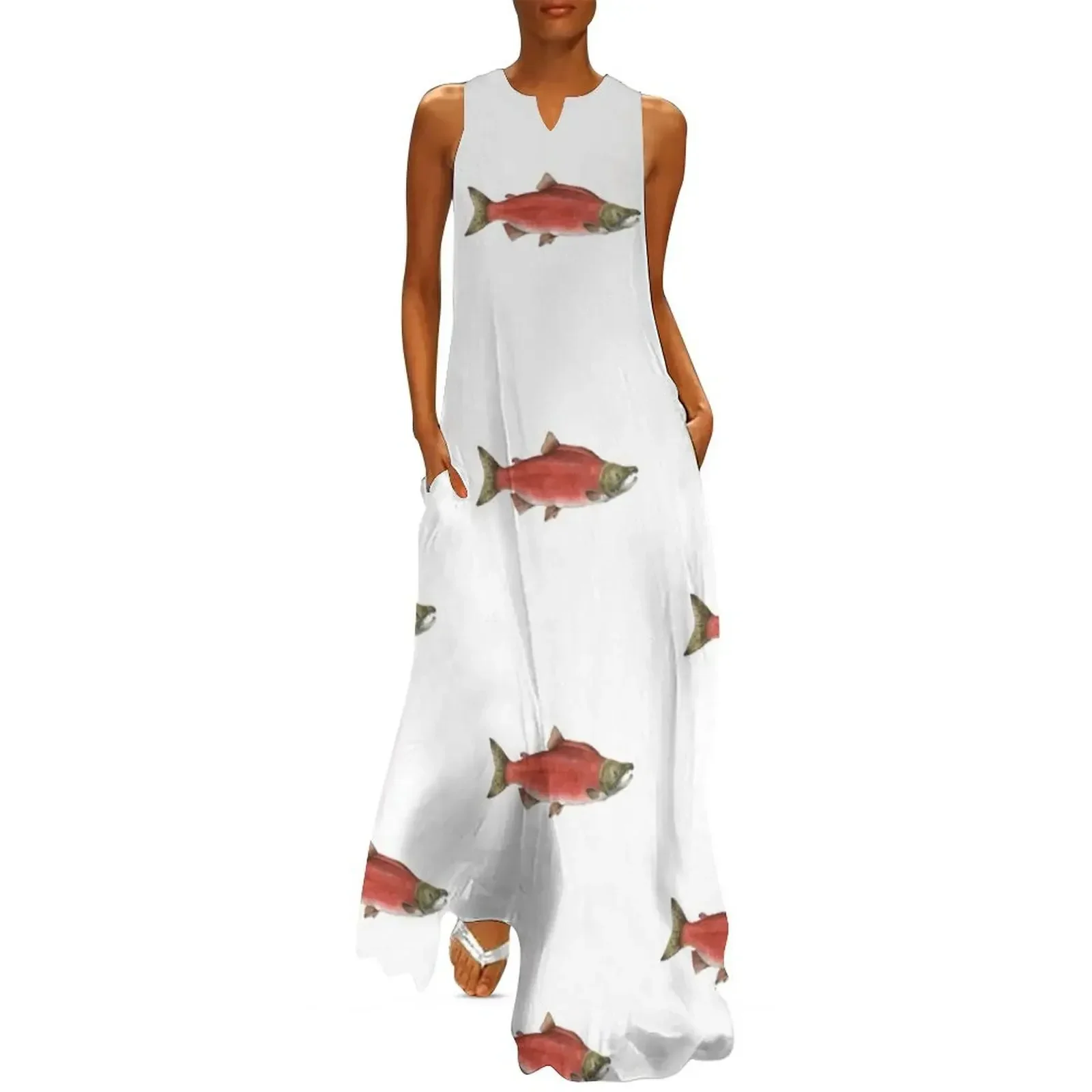

Sockeye Salmon Long Dress dresses for official occasions elegant dresses for women Dresses gala dress korean style Dress