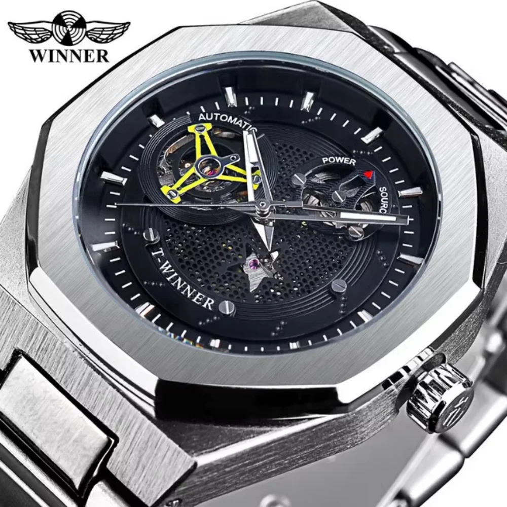 

Высококлассные роскошные механические часы для мужчин — автоматические мужские часы в европейском и американском стиле — полые чистые механические, стильные и деловые, лучший подарок для него, батарейки не требуется