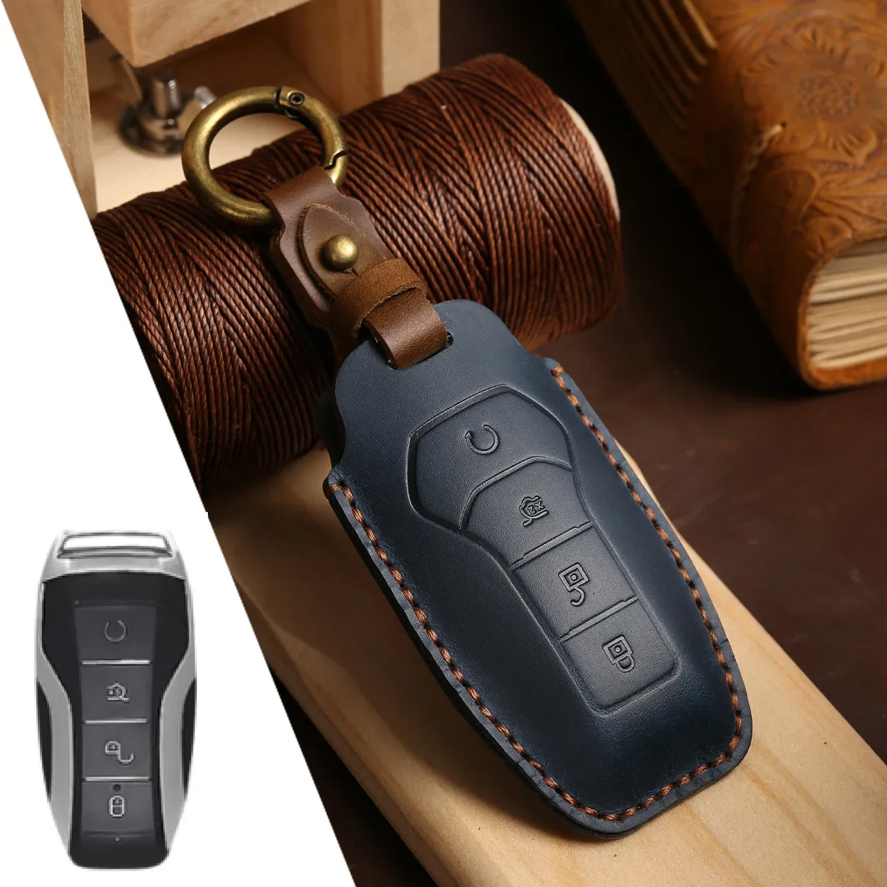 

1pc Leather Car Remote Key Case Cover Protect Shell Bag For BYD Song PRO Qin Plusdmi Atto 3 Han EV Max Tang DM Dolphin