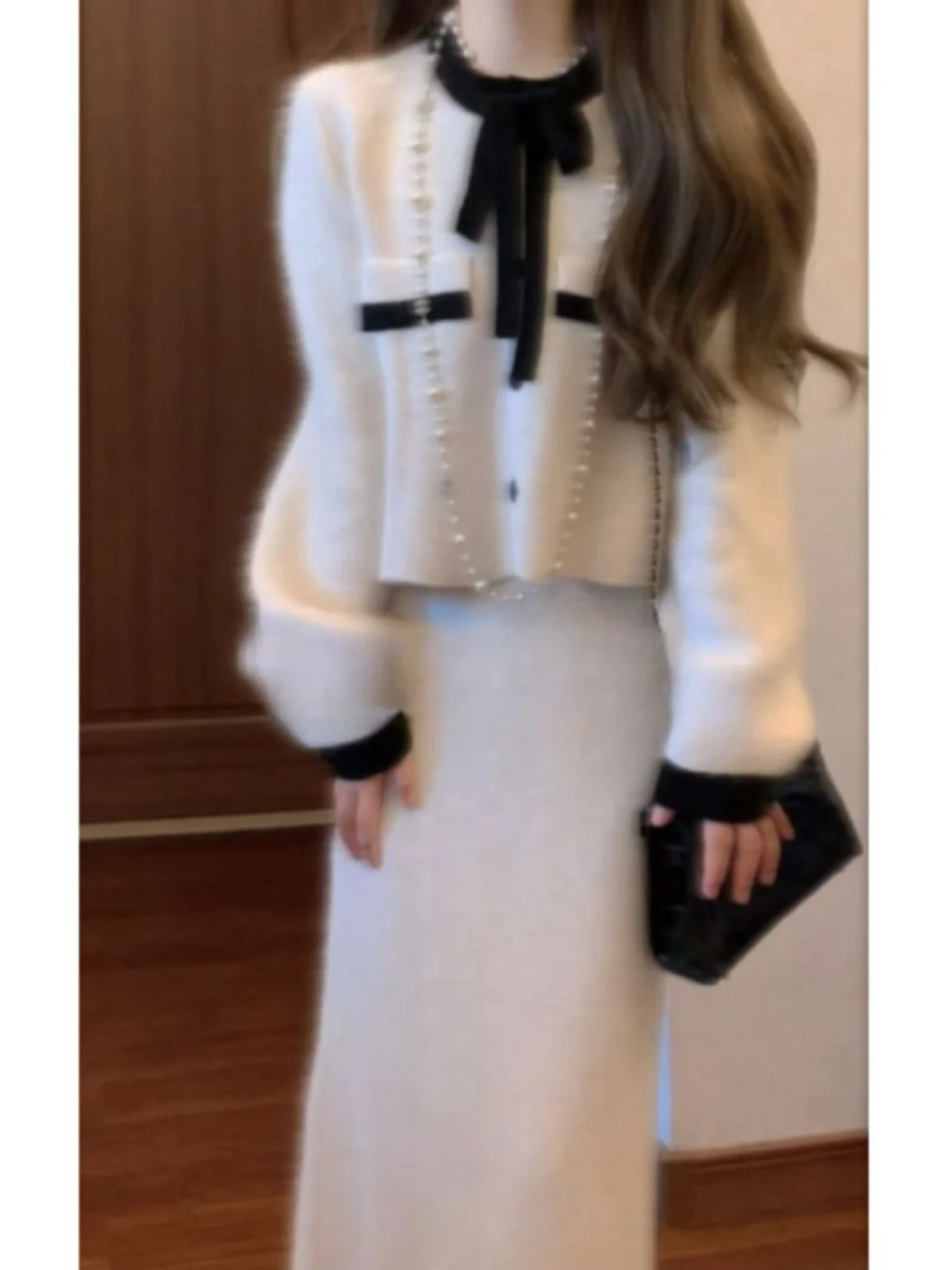 

Модный корейский комплект из двух предметов: элегантное весеннее платье из комфортного хлопка с круглым вырезом, на пуговицах, с длинными рукавами