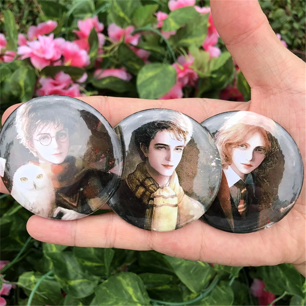 58mm Severus Snape Lord Voldemort Draco Malfoy Cosplay Movies Costume Badge Pin SPTE Tinplate Brooch Accessories